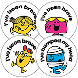First Aid Stickers - Mr Men & Little Miss (35 Stickers - 37mm)