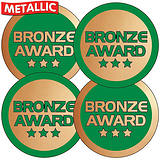 35 Metallic Bronze Award Stickers - 37mm