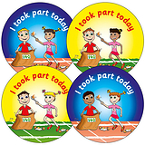 I Took Part Today Stickers - Sports Day (35 Stickers - 37mm)