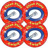 35 Holographic Clean Plate Award Stickers - 37mm