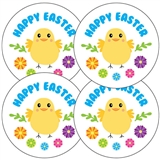 35 "Happy Easter" Chick Stickers - 37mm