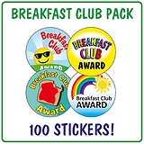 100 Breakfast Club Stickers - 32mm