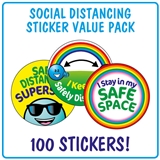 Social Distancing Stickers (100 Stickers - 32mm)