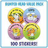 I Bumped My Head Stickers (100 Stickers - 32mm) Brainwaves