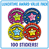 Lunchtime Award Stickers (100 Stickers - 32mm) Brainwaves