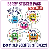150 Berry Scented Monsters Stickers - 25mm