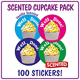 100 Vanilla Scented Well Done Stickers - 32mm