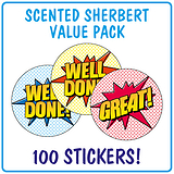 100 Sherbet Scented Stickers - 32mm