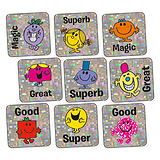140 Holographic Mr Men and Little Miss Stickers - 16mm