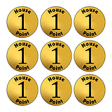 140 Metallic House Point Stickers  - Gold - 16mm
