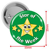 Star of the Week Badges - Green (10 Badges - 25mm)