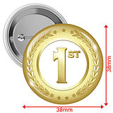 10 1st Badges - Gold - 38mm