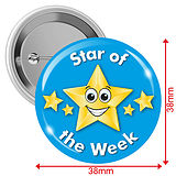 Star of the Week Badges - Light Blue (10 Badges - 38mm)