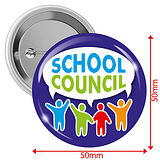 School Council Badges - Blue (10 Badges - 50mm)