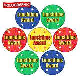 35 Holographic Lunchtime Award Stickers - 20mm