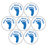 Your Next Step Stickers (35 Stickers - 20mm)