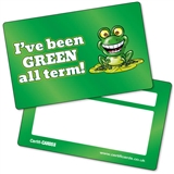 GREEN all term Plastic CertifiCARDS (10 Wallet Sized Cards)