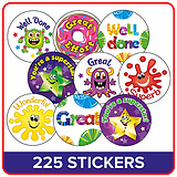 225 Assorted Scented Stickers - 32mm