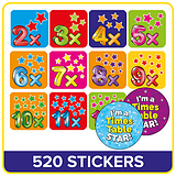 520 Times Tables Stickers