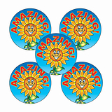Amazing Sunflower Stickers (30 Stickers - 25mm)