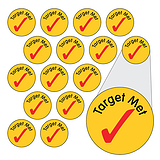 Tick Stickers - Target Met (196 Stickers - 10mm)
