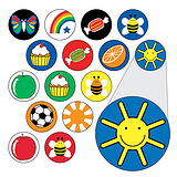 196 Assorted Stickers - 10mm