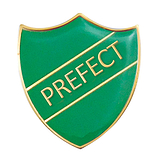 Enamel Prefect Shield Badge - Green