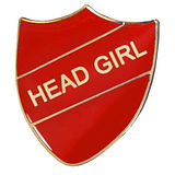 Enamel Head Girl Shield Badge - Red
