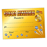 20 Gold Award Medal Certificates - A5