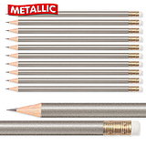 Silver HB Pencils (12 Pencils)