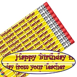 12 Happy Birthday Pencils - Yellow