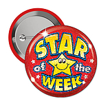 10 Holographic Star of the Week Badges - 38mm