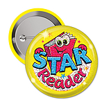 10 Holographic Star Reader Badges - 38mm