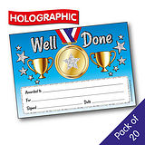 20 Holographic Well Done Certificates - A5