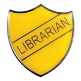 Librarian Enamel Badge - Yellow (30mm x 26.4mm) 