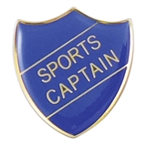 Enamel Sports Captain Shield Badge - Blue - 30 x 26mm