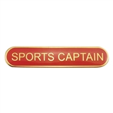 Sports Captain Badge - Red (45mm x 9mm)