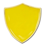 Enamel Shield Badge - Yellow - 30 x 26mm