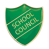 Student Council Pin Badge in Blue Enamel Shield 