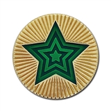 Enamel Round Star Badge - Green - 20mm