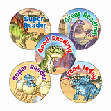 Reading Stickers - Dinosaurs (70 Stickers - 25mm)