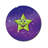 70 Personalised Green Star Stickers - 25mm