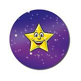 70 Personalised Yellow Star Stickers - 25mm