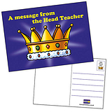 Head Teacher's Award Postcards Home - Crown (20 Postcards - A6)