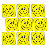 Yellow Smiley Stickers - Square (140 Stickers - 16mm)