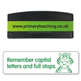 Remember Capital Letters and Full Stops Stakz Stamper - Green Ink (44mm x 13mm)