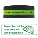 Remember to Take More Care With Your Presentation Stakz Stamper - Green Ink (44mm x 13mm)