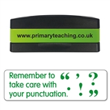 Remember to Take Care With Your Punctuation Stakz Stamper - Green Ink (44mm x 13mm)