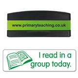 I Read in a Group Today Stakz Stamper - Green Ink (44mm x 13mm)