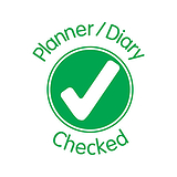 'Planner/Diary Checked'' Stamper - Green Ink (25mm)